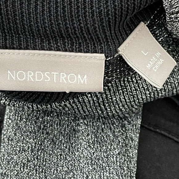 Nordstrom Silk Blend Mock Neck Pullover Sweater Size L Shimmer - Picture 6 of 8